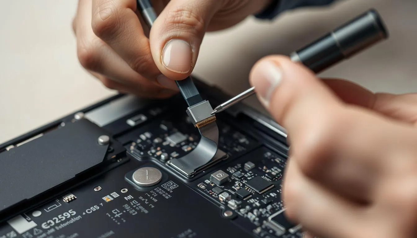 11. Periksa Koneksi Kabel Keyboard Internal (c) Ilustrasi AI