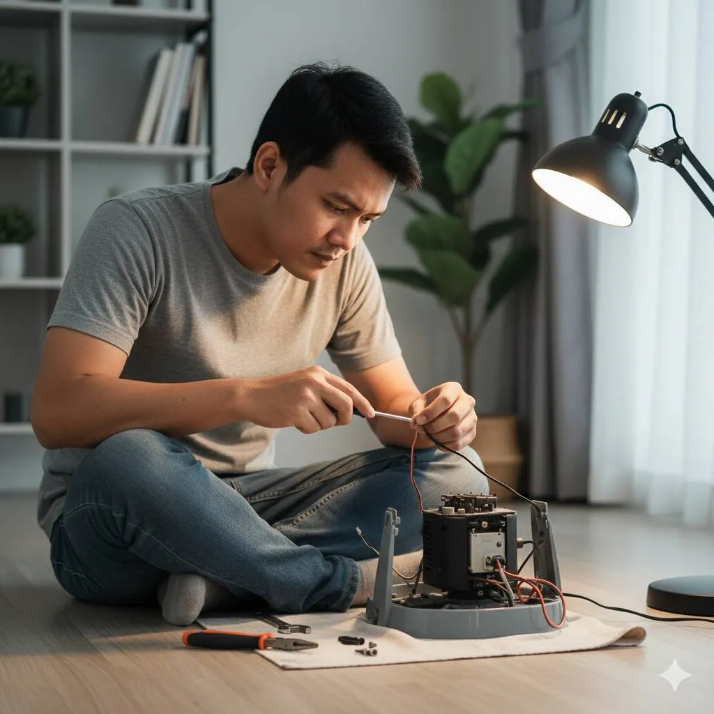 7. Rakit Kembali dan Uji Fungsi Kipas (c) Ilustrasi AI