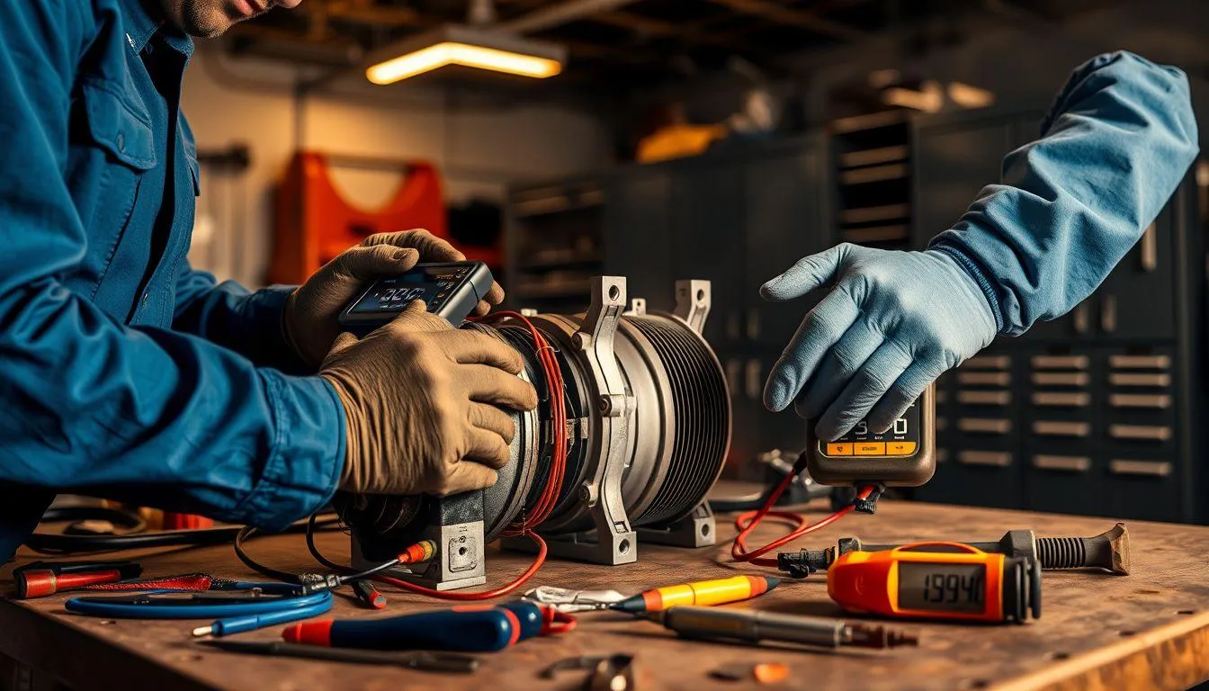 9. Memeriksa Kondisi Motor Kompresor (c) Ilustrasi AI