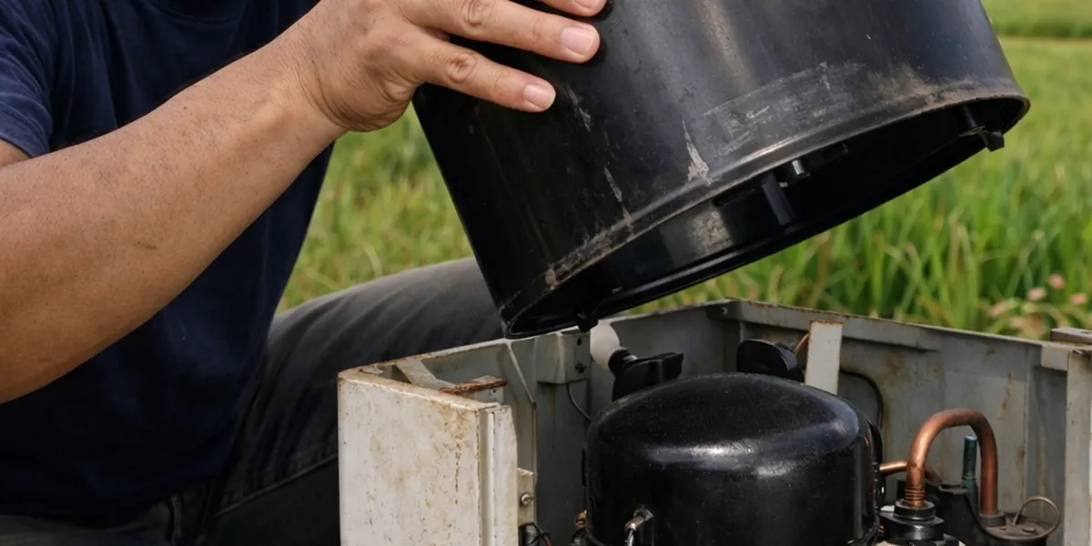 5. Membuka Tutup Kompresor (c) Ilustrasi AI