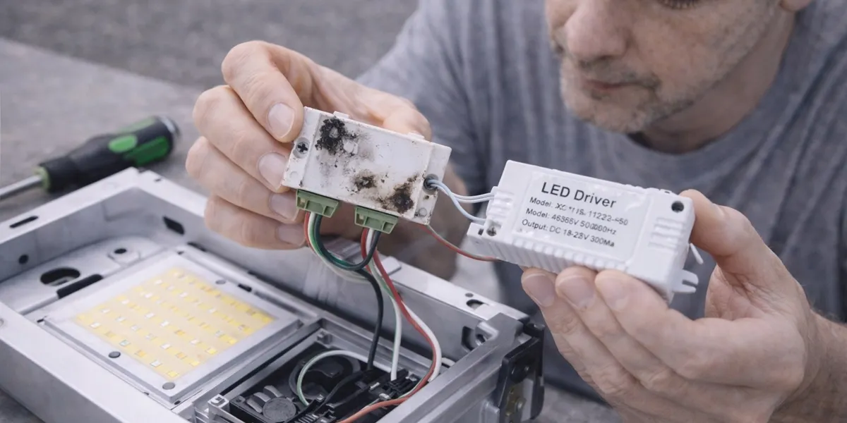 4. Memeriksa dan Mengganti Driver LED yang Rusak (c) Ilustrasi AI