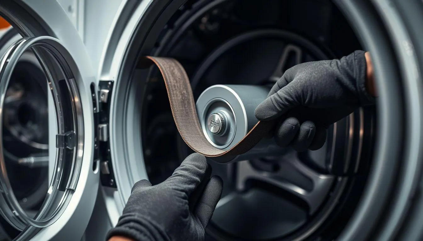 3. Cara Memperbaiki Mesin Cuci Pengering dengan Memeriksa Sabuk Penggerak (c) Ilustrasi AI