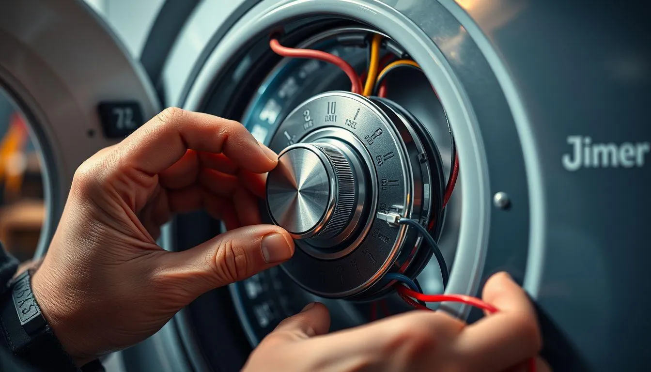 7. Cara Memperbaiki Mesin Cuci Pengering dengan Memeriksa Timer dan Saklar Program (c) Ilustrasi AI