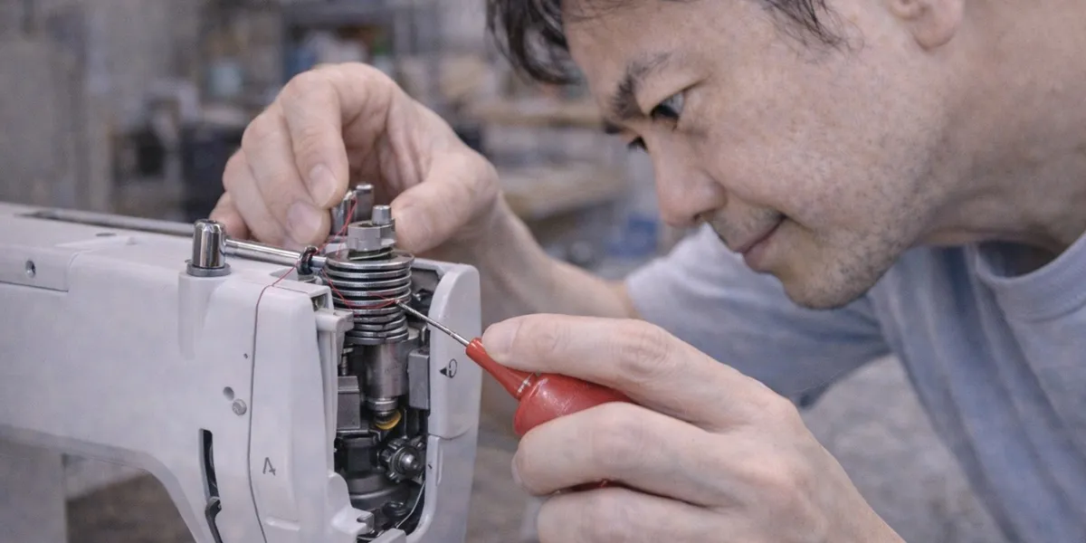 2. Mengatur Ketegangan Tension Mesin Jahit(c) Ilustrasi AI