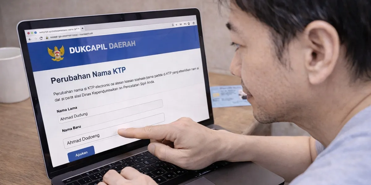 2. Cara Memperbaiki Nama KTP yang Salah Secara Online Melalui Website Dukcapil Daerah(c) Ilustrasi AI