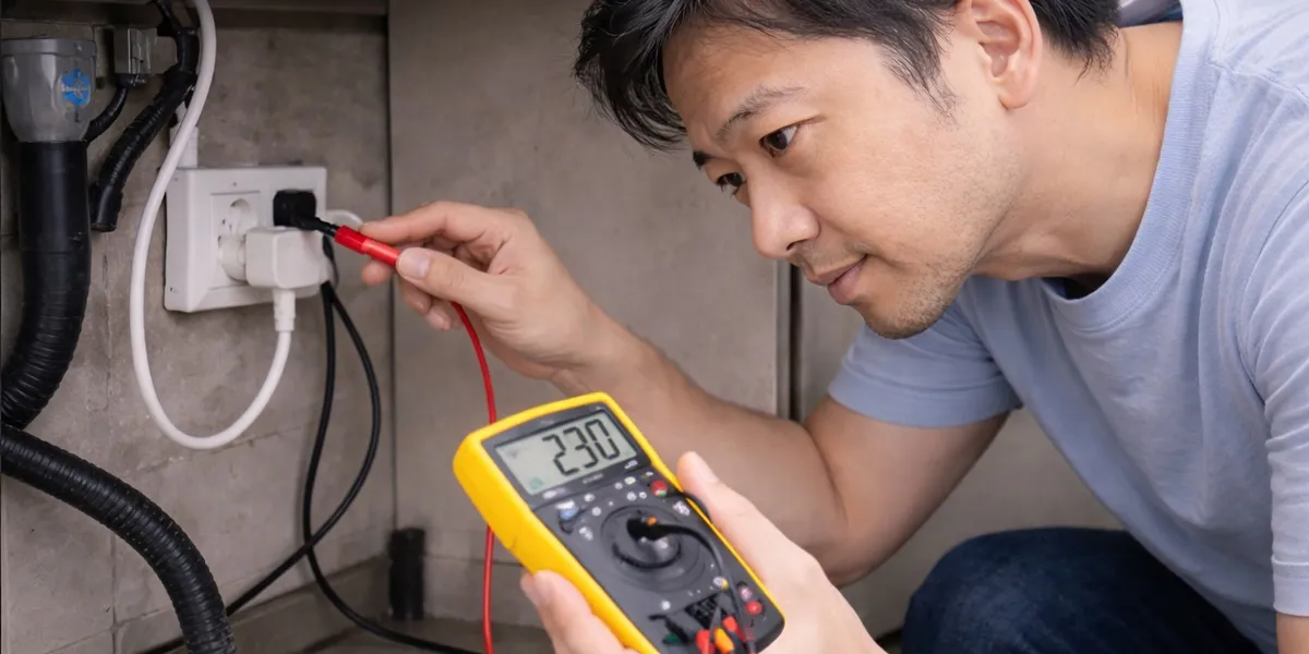 1. Memeriksa Sumber Daya Listrik dan Koneksi Kabel (c) Ilustrasi AI