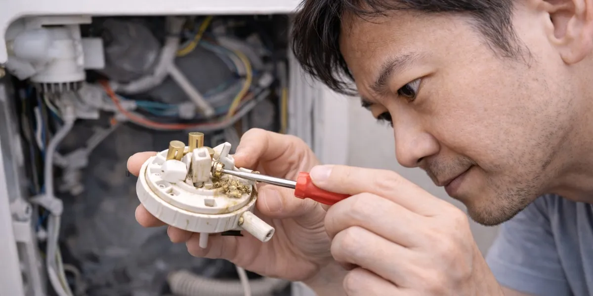 4. Menyetel Ulang Pressure Switch (c) Ilustrasi AI