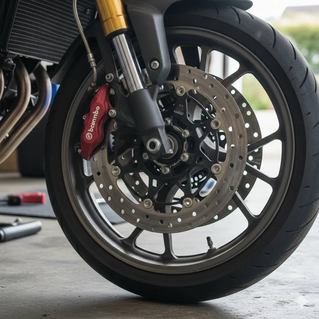 Perawatan Rutin Sistem Rem Cakram  (c) Ilustrasi AI