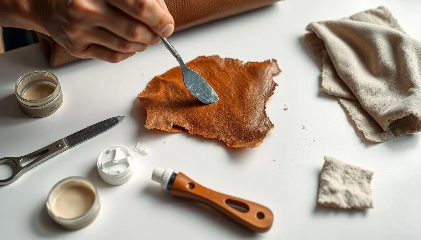 1. Cara Memperbaiki Tas yang Mengelupas dengan Leather Repair Kit (c) Ilustrasi AI