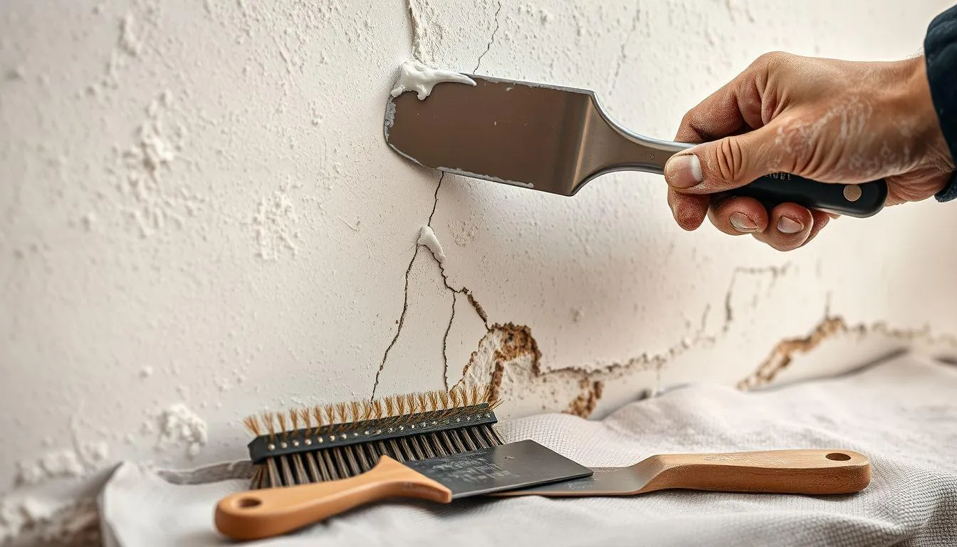 1. Cara Memperbaiki Tembok Retak Rambut dengan Wall Filler (c) Ilustrasi AI