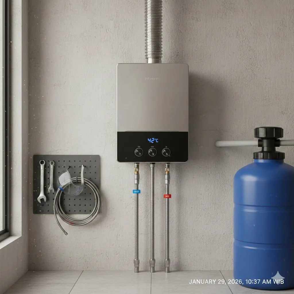 7. Membersihkan Burner dan Heat Exchanger  (c) Ilustrasi AI