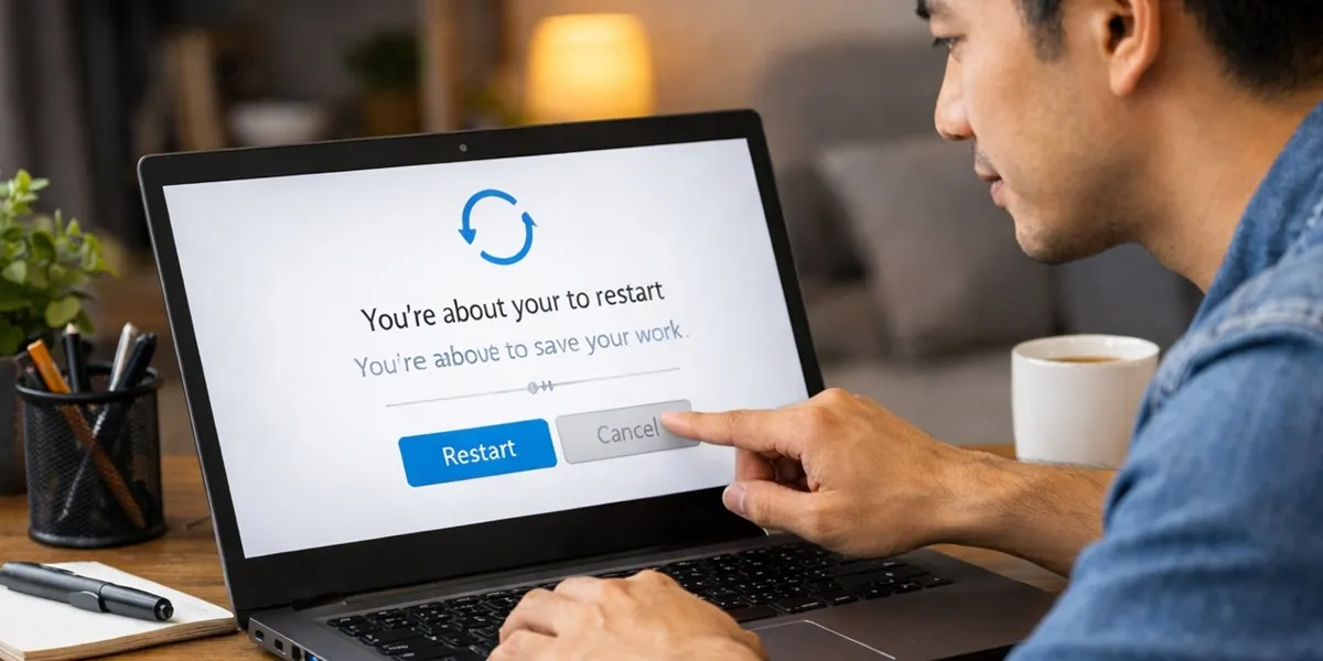 Restart Laptop dan Router WiFi (c) Ilustrasi AI