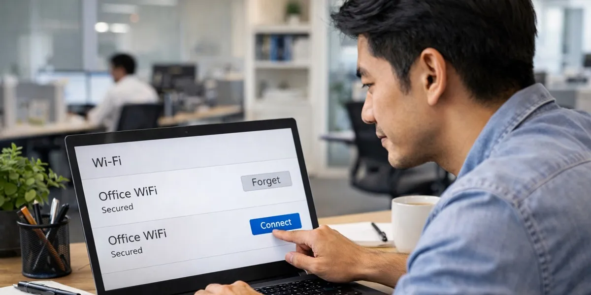 Lupakan dan Sambungkan Ulang Jaringan WiFi (c) Ilustrasi AI
