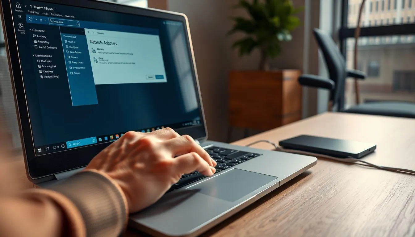 9. Periksa dan Update Driver Adapter Jaringan (c) Ilustrasi AI