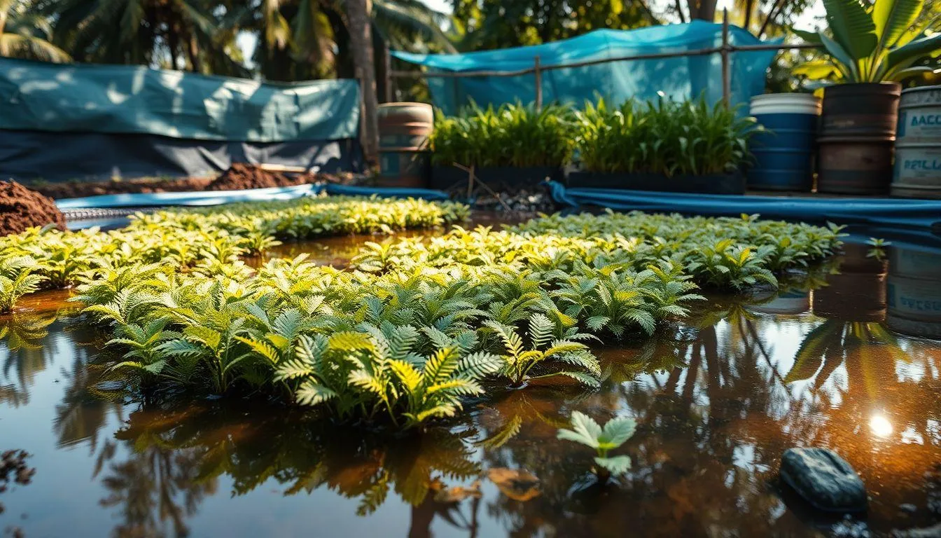 Persiapan Media Tanam untuk Budidaya Azolla (c) Ilustrasi AI