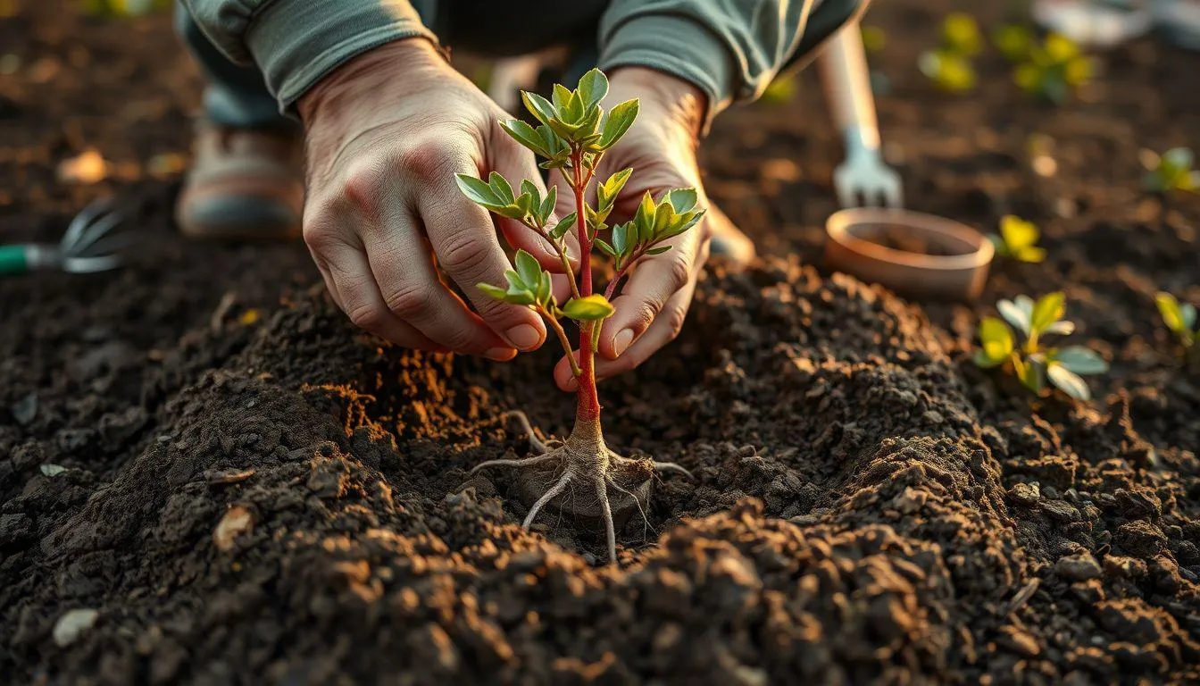 Proses Penanaman Bibit Delima (c) Ilustrasi AI