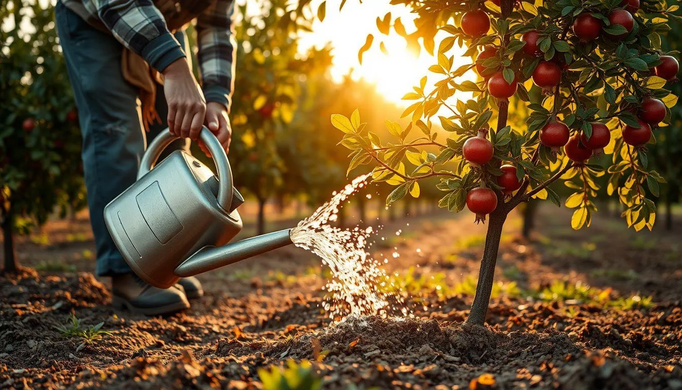 Perawatan Rutin Tanaman Delima (c) Ilustrasi AI