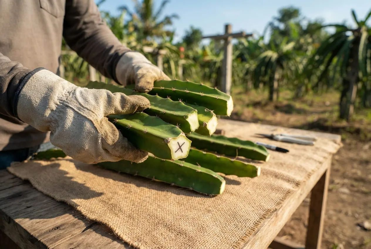 Proses Pemotongan Batang Stek. Foto: AI Generated