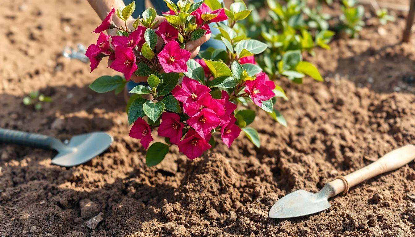 Cara Menanam Bunga Kertas di Tanah Terbuka (c) Ilustrasi AI