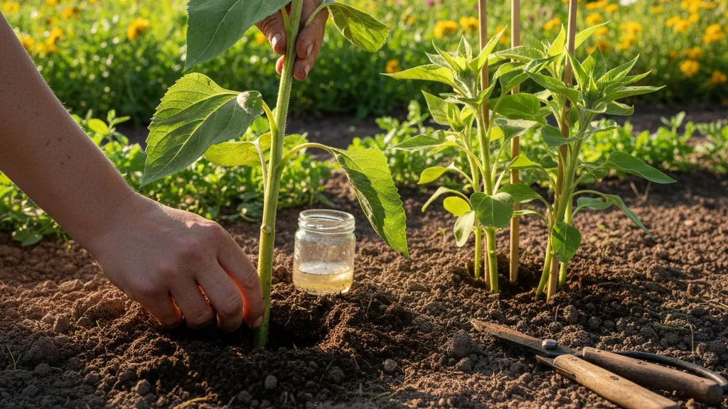 Cara Menanam Bunga Matahari dari Batang dan Akar (c) Ilustrasi AI