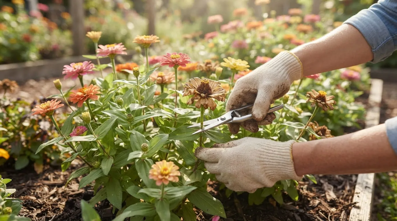 Melakukan Pembersihan Bunga Layu (Deadheading). Foto: AI Generated