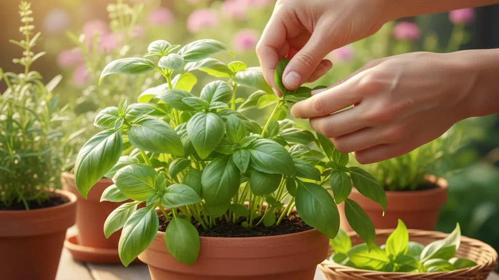 Pemanenan dan Pasca Panen Kemangi (c) Ilustrasi AI