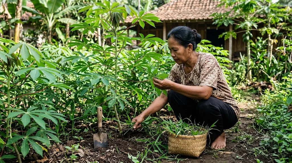 Kendalikan Gulma dan Periksa Kondisi Tanaman. (Gambar: AI Generated)