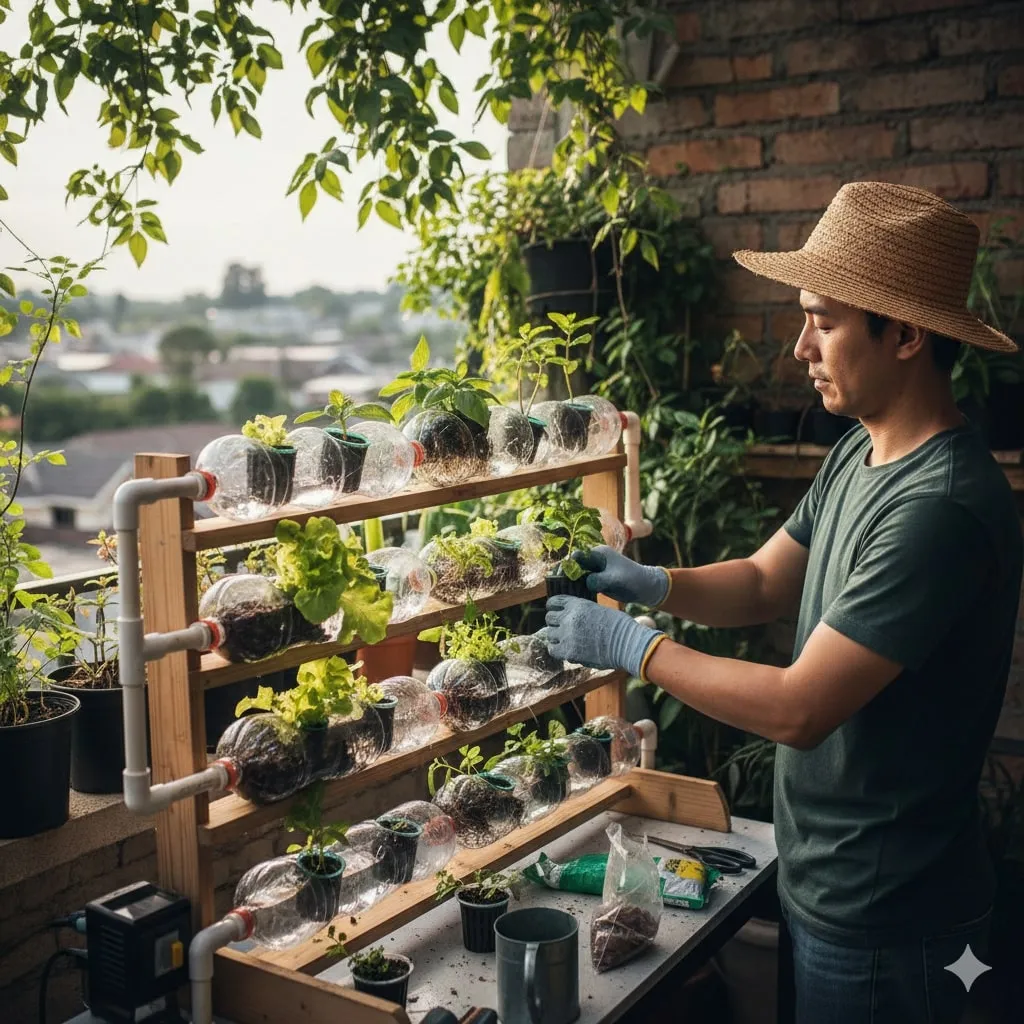 Proses Penyemaian Benih untuk Hidroponik (c) Ilustrasi AI