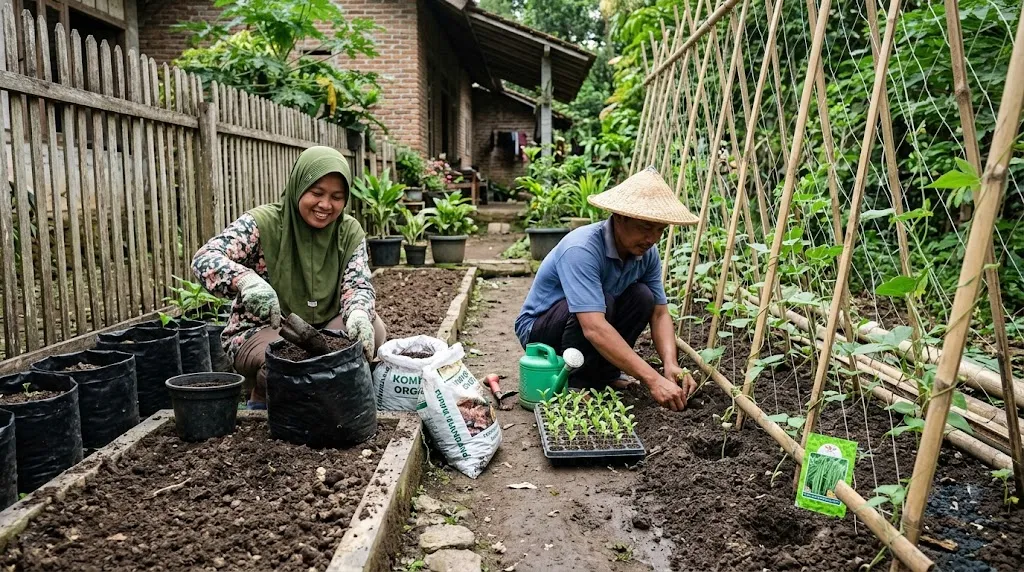 Cara Menanam Kacang Panjang di Lahan Sempit/AI Generated