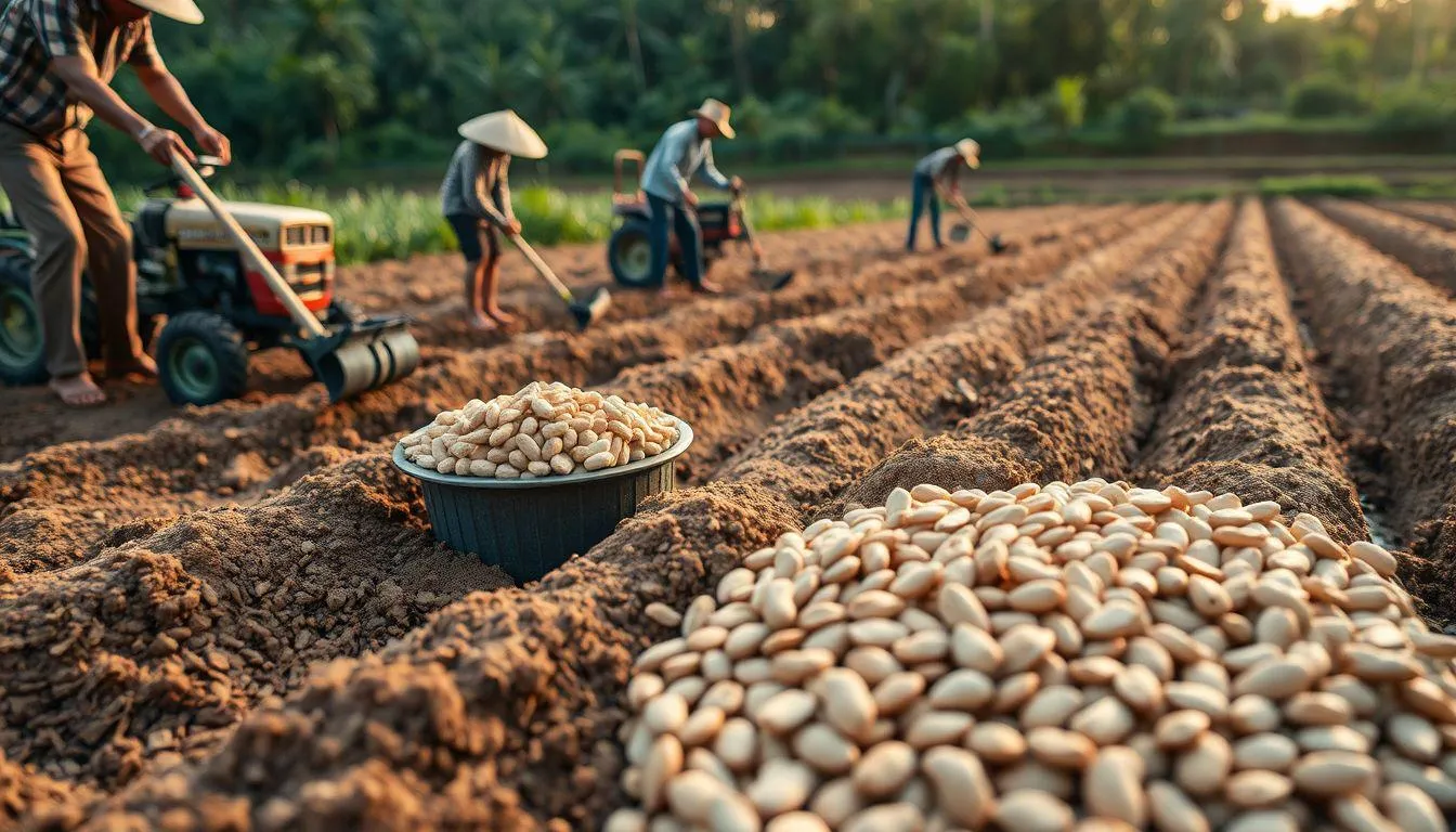 Cara Menanam Kacang Tanah di Tanah Terbuka (c) Ilustrasi AI