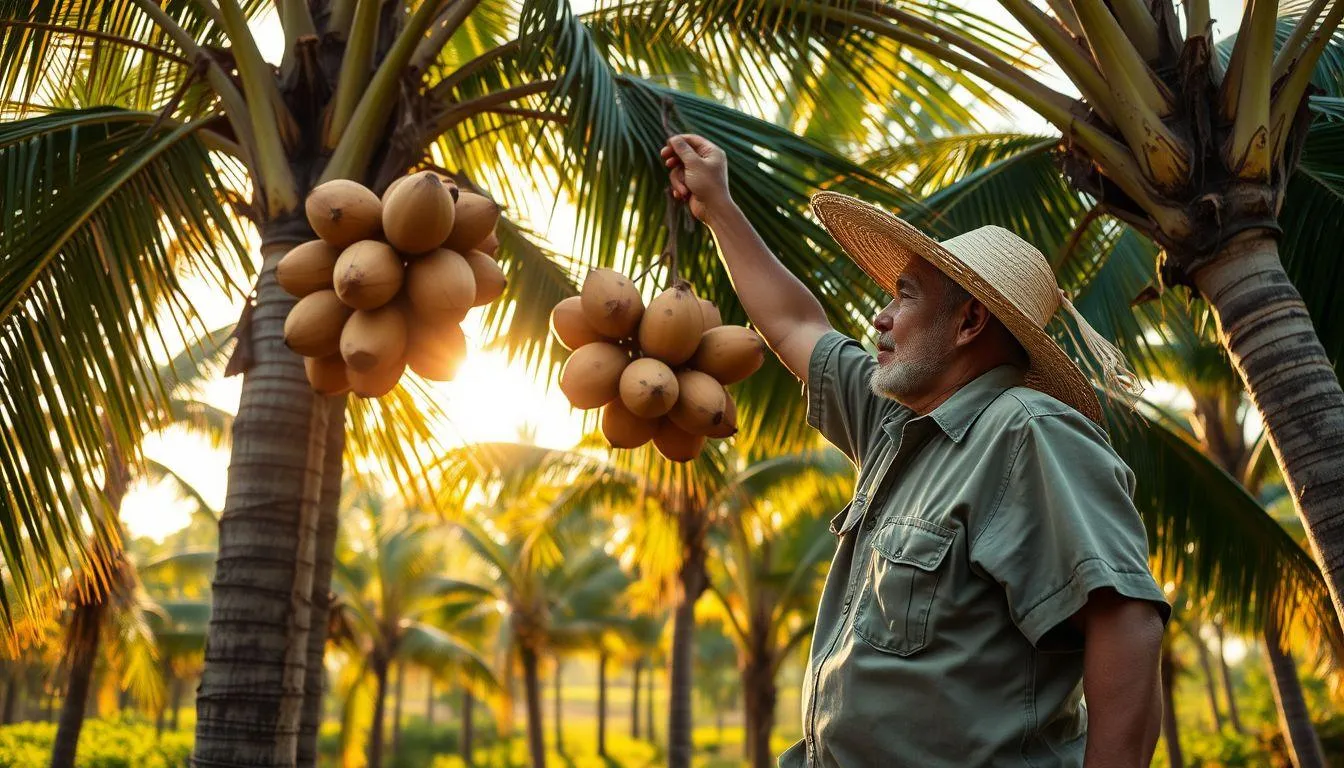 Masa Panen dan Produktivitas Kelapa (c) Ilustrasi AI