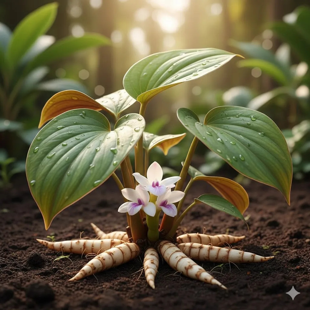 Teknik Perbanyakan Kencur dari Rimpang, Batang, dan Akar (c) Ilustrasi AI