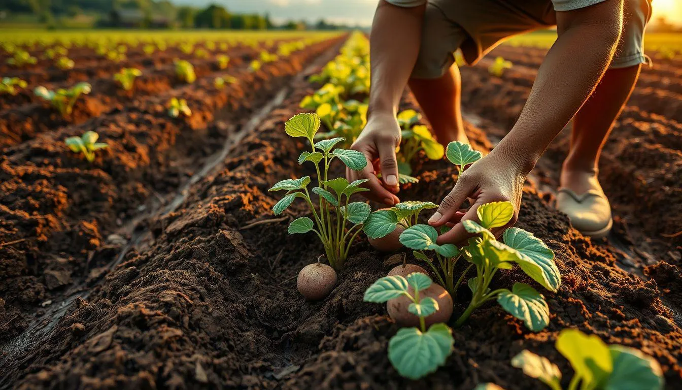 Teknik Penanaman Ketela Rambat yang Benar (c) Ilustrasi AI