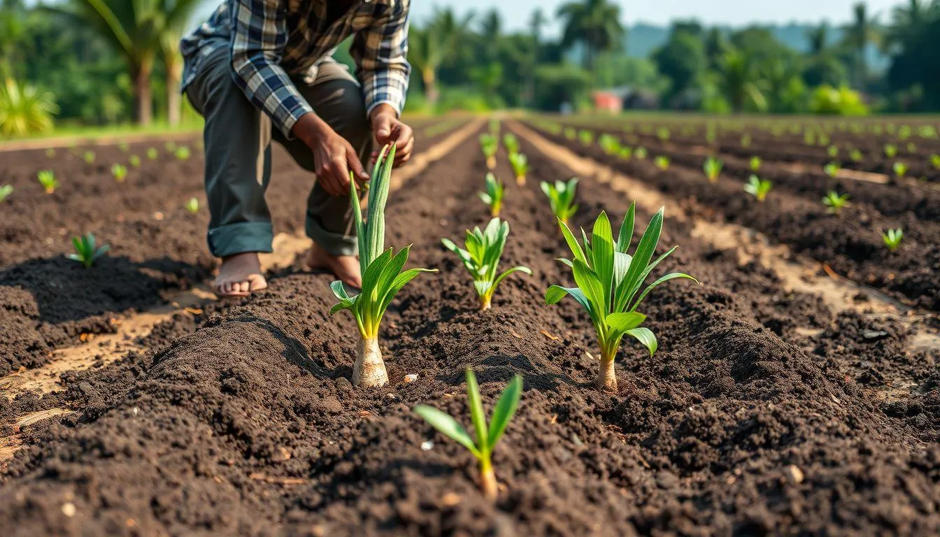 Cara Menanam Lengkuas di Tanah Terbuka (c) Ilustrasi AI