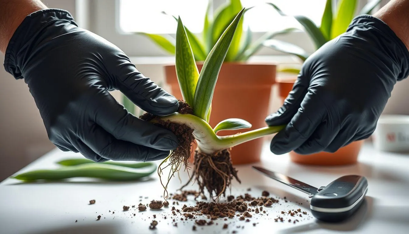 Cara Menanam Lidah Mertua dengan Pemisahan Tunas (c) Ilustrasi AI