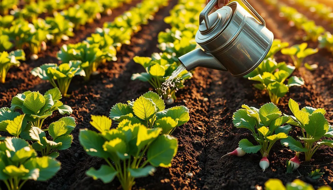 Perawatan dan Pemupukan Tanaman Lobak (c) Ilustrasi AI