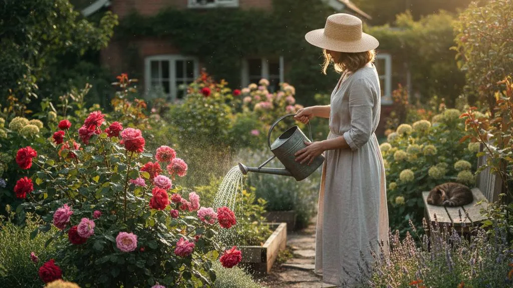 Perawatan Rutin Tanaman Mawar (c) Ilustrasi AI