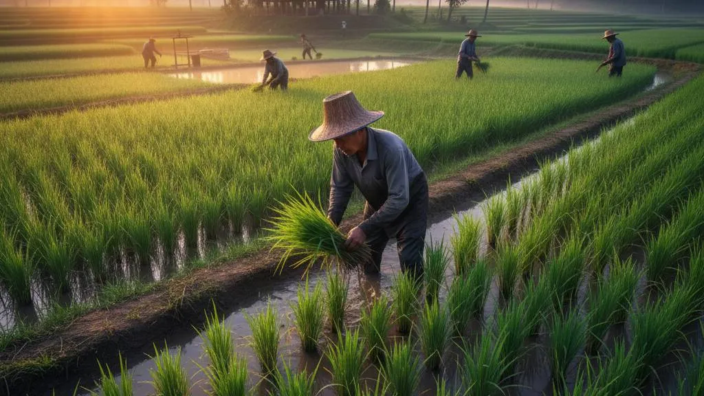 Perawatan dan Pemupukan Tanaman Padi (c) Ilustrasi AI