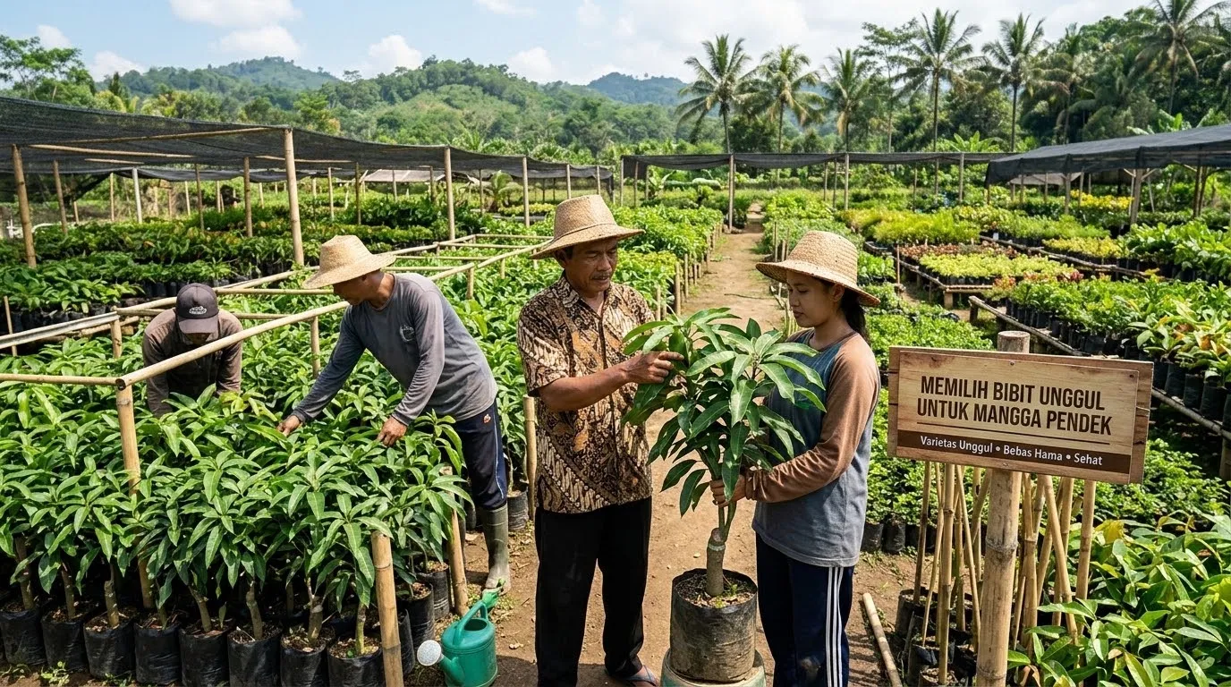 Memilih Bibit Unggul untuk Mangga Pendek. (AI Generated)