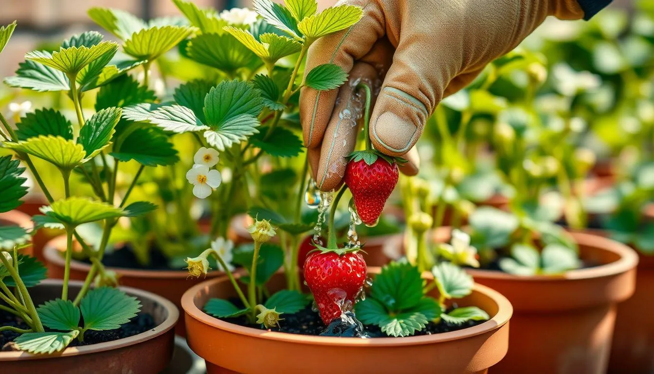 3. Perawatan Harian dan Pemeliharaan Tanaman Strawberry di Pot (c) Ilustrasi AI