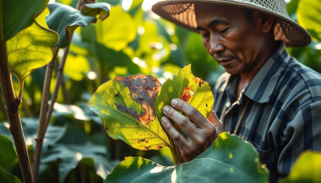 Pengendalian Hama dan Penyakit Talas (c) Ilustrasi AI