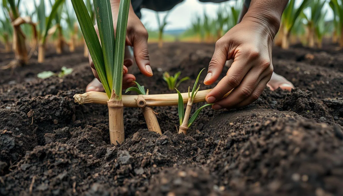 Teknik Penanaman Tebu yang Benar (c) Ilustrasi AI