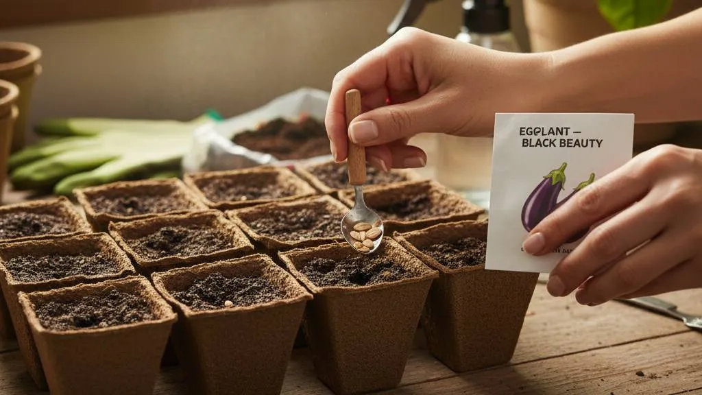 Pemilihan dan Penyemaian Benih Terong (c) Ilustrasi AI