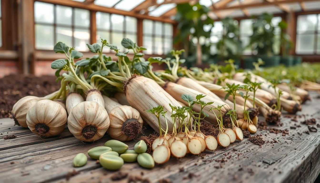 Pemilihan dan Persiapan Bibit Yakon (c) Ilustrasi AI