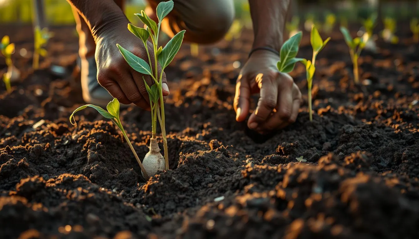 Teknik Penanaman Umbi Yakon yang Benar (c) Ilustrasi AI