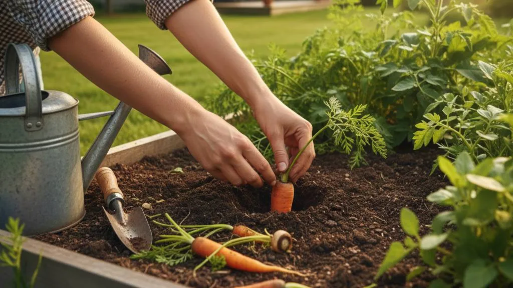 Cara Menanam Wortel dari Sisa Dapur (c) Ilustrasi AI