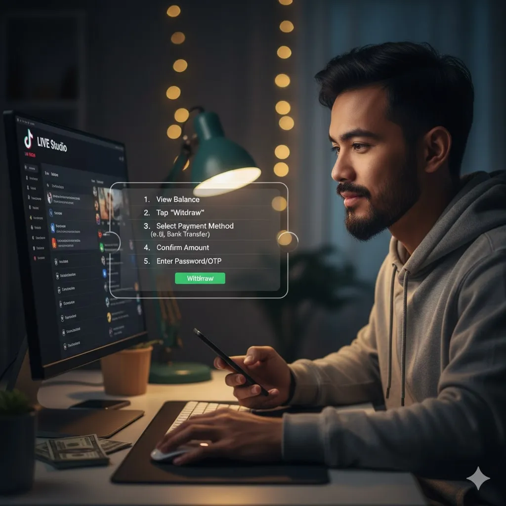 Langkah-Langkah Mencairkan Gift TikTok (c) Ilustrasi AI