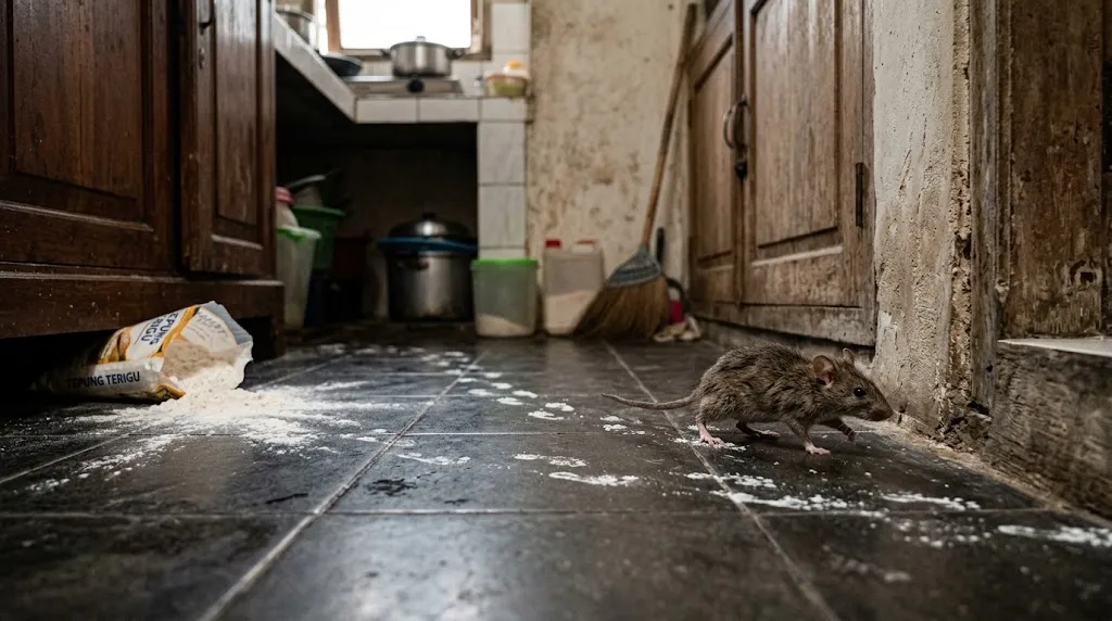 Ilustrasi Tikus Masuk ke Rumah (AI Generated)