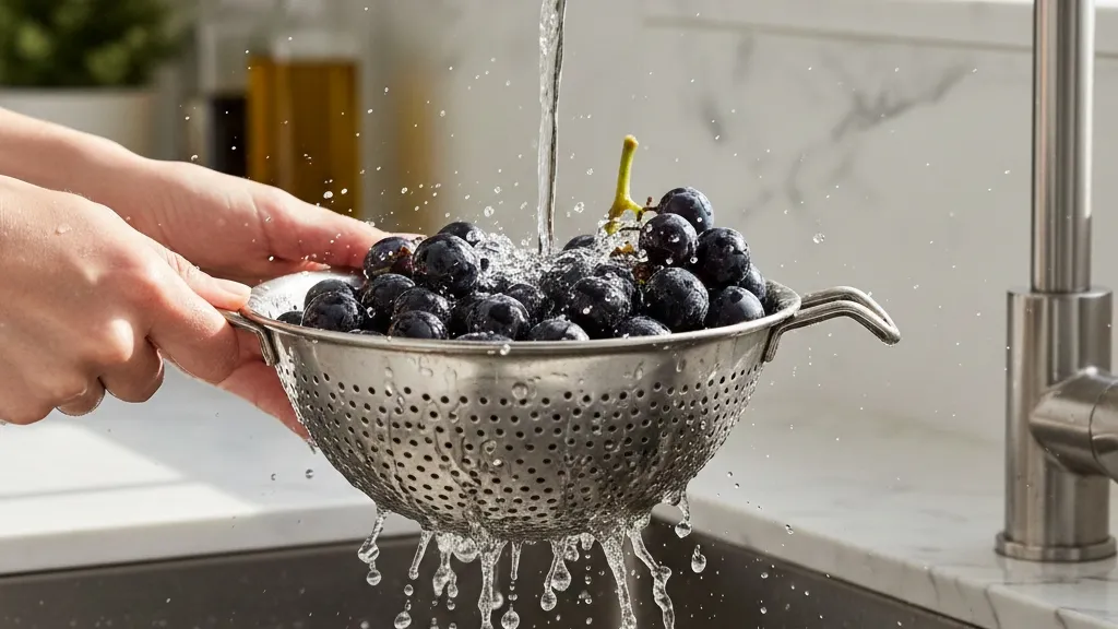 Metode Mencuci Anggur dengan Air Mengalir (c) Ilustrasi AI