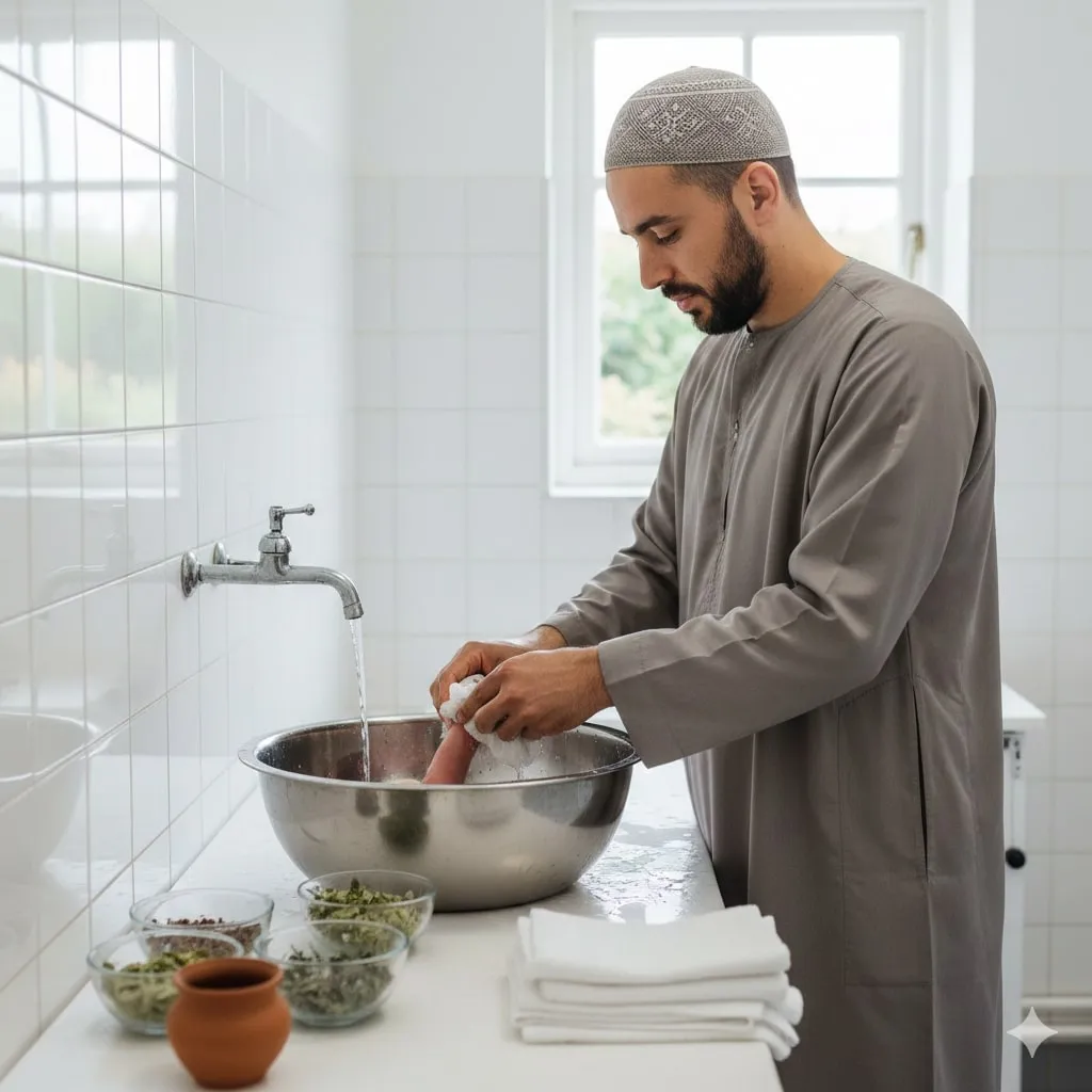 Langkah-Langkah Cara Mencuci Ari Ari Bayi Menurut Islam (c) Ilustrasi AI